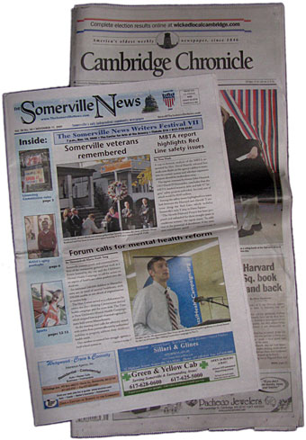 111609i-newspapers The Somerville News is about to challenge the Cambridge Chronicle, first online, then in print.