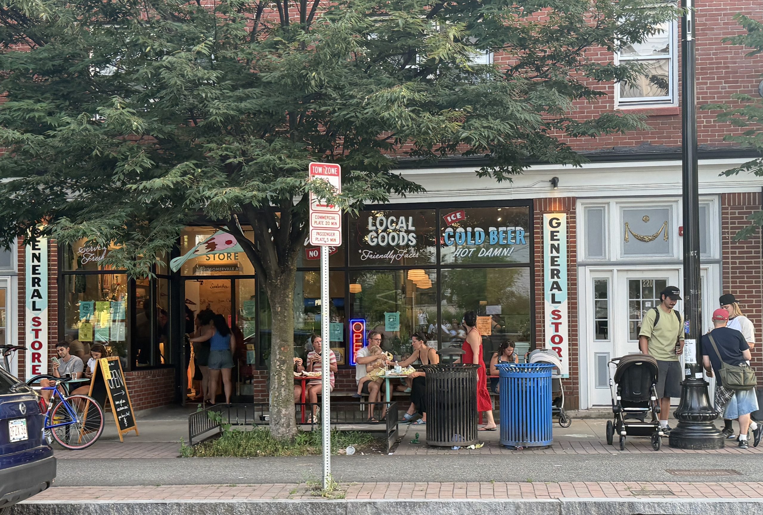 Lining up for Burger Night at Vinal Bakery and General Store